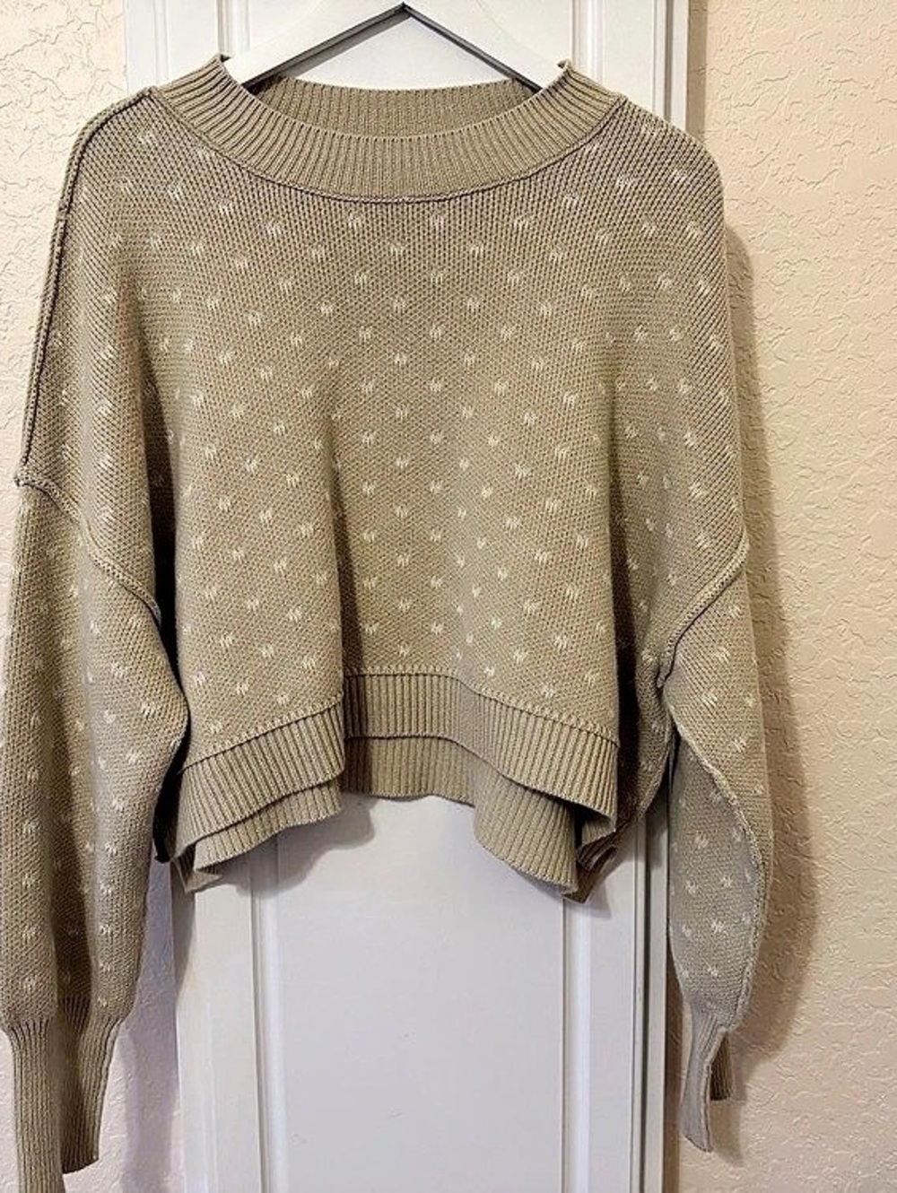 Free People We The Free As If Crew Neck Pullover Brown MediumNWOT